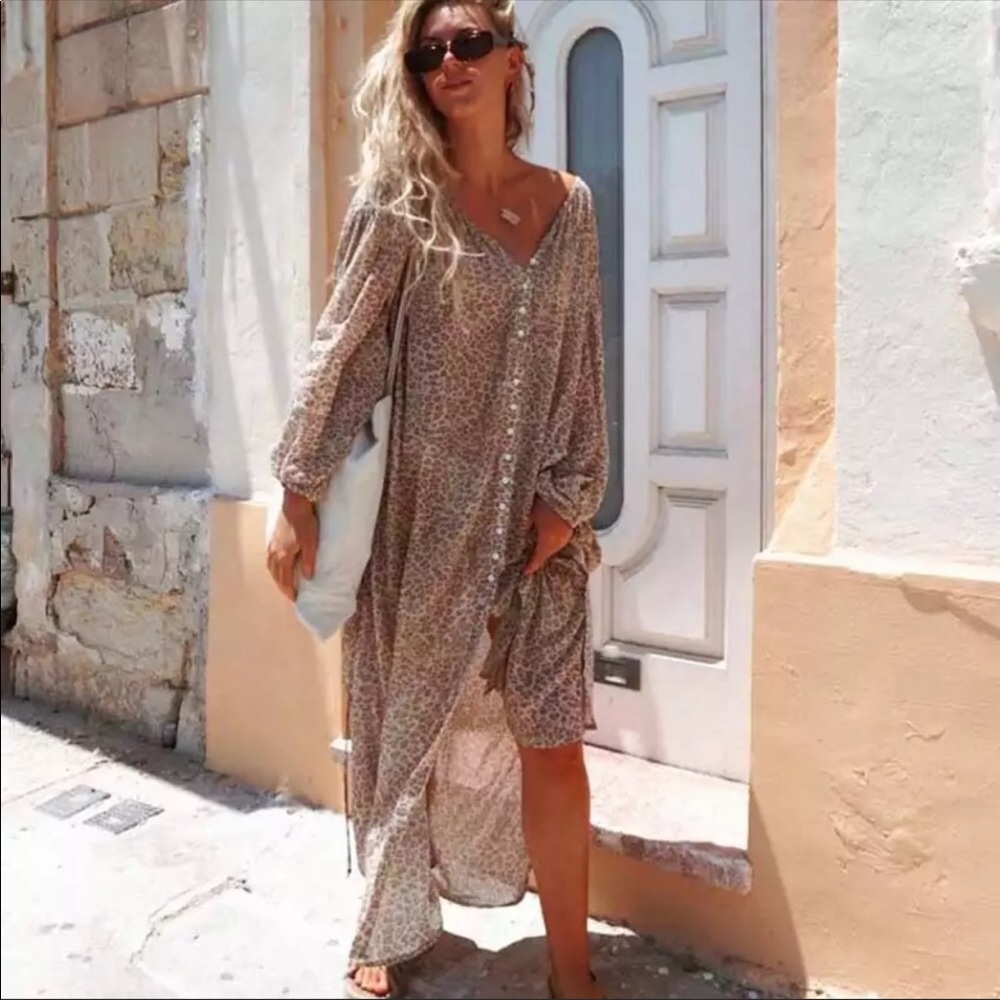 💃🏻Elise Boho Maxi Dress Leopard - Picture 7 of 16